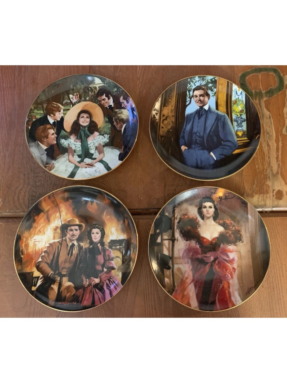Gone With The Wind Golden Anniversary Collectors Plates Set 4